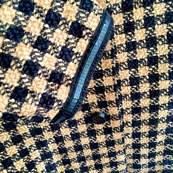 Kasper ASL Houndstooth Jacket with Faux Leather Trim 10 - Picture 12 of 16